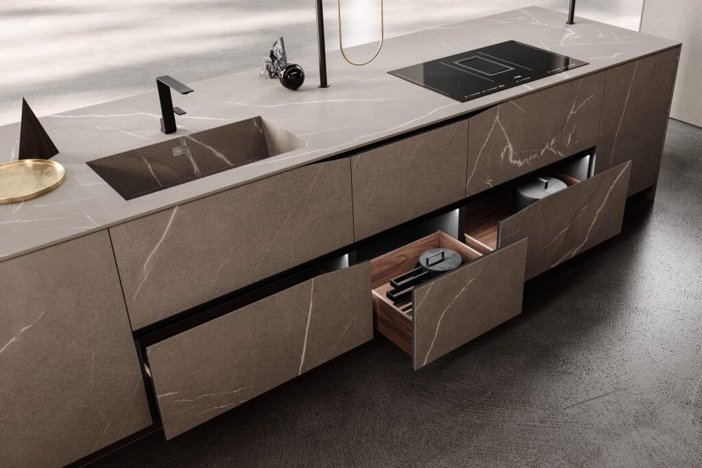 Modèle Elementi - cuisine SNAIDERO haut de gamme Uni-K Concept Intérieur